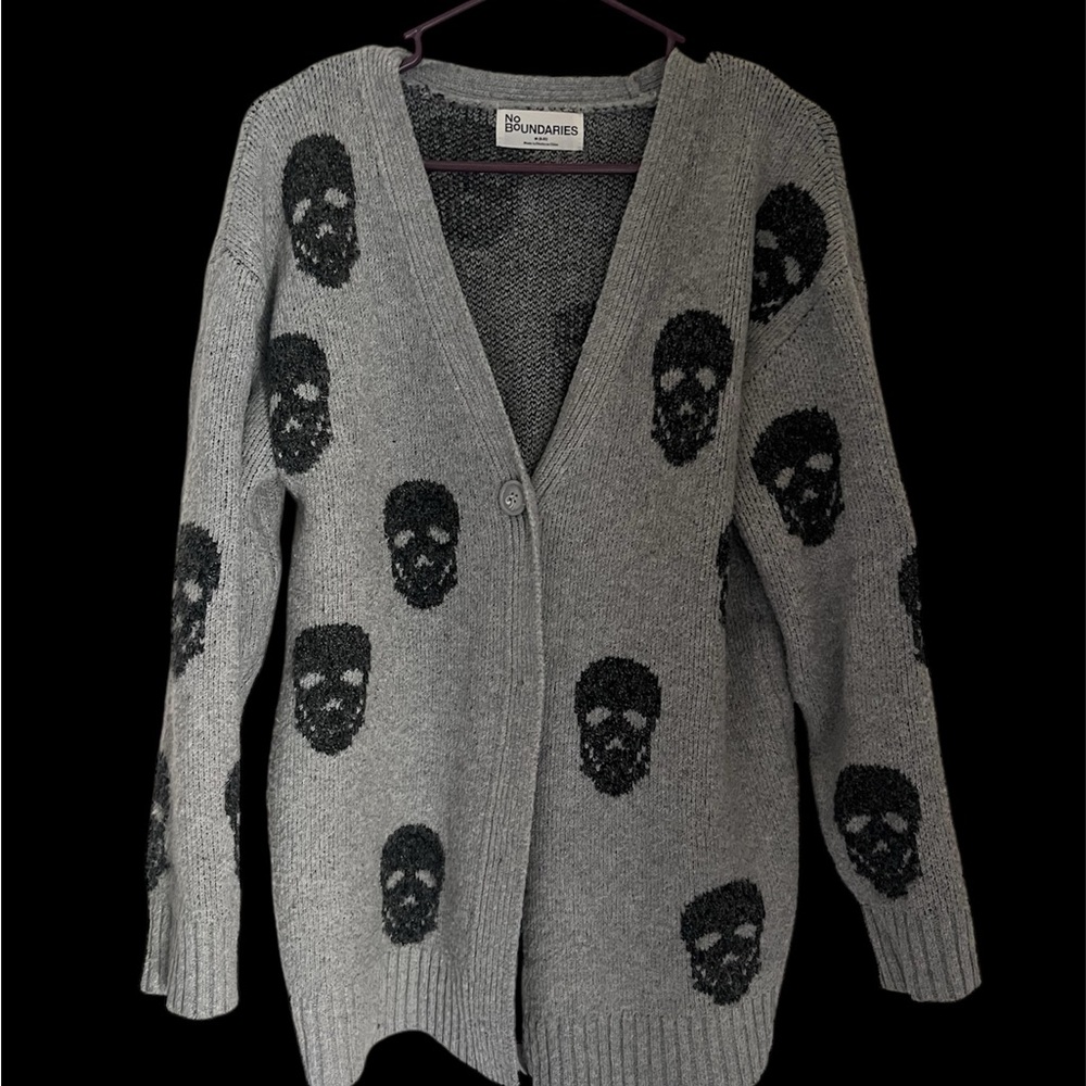 Gray Skull Cardigan
